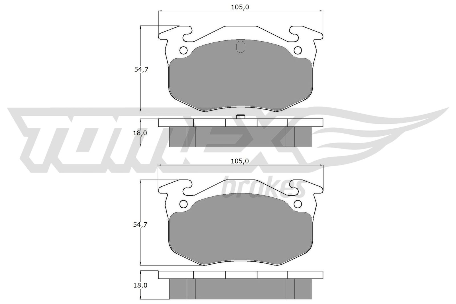 Sada brzdových platničiek kotúčovej brzdy TOMEX Brakes